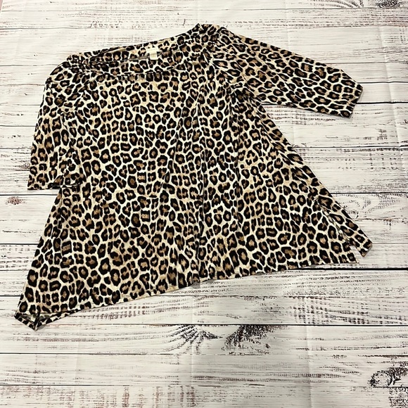 Chico's Leopard‎ Cheetah Print Loose Fitting Tunic Size 2 - Picture 1 of 6